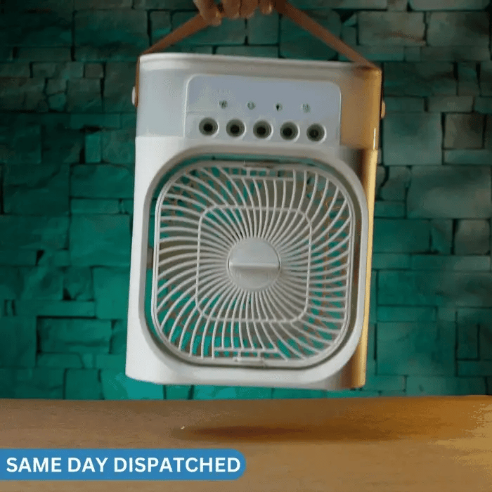 Portable Air Cooler Fan with Humidifier & USB Charging