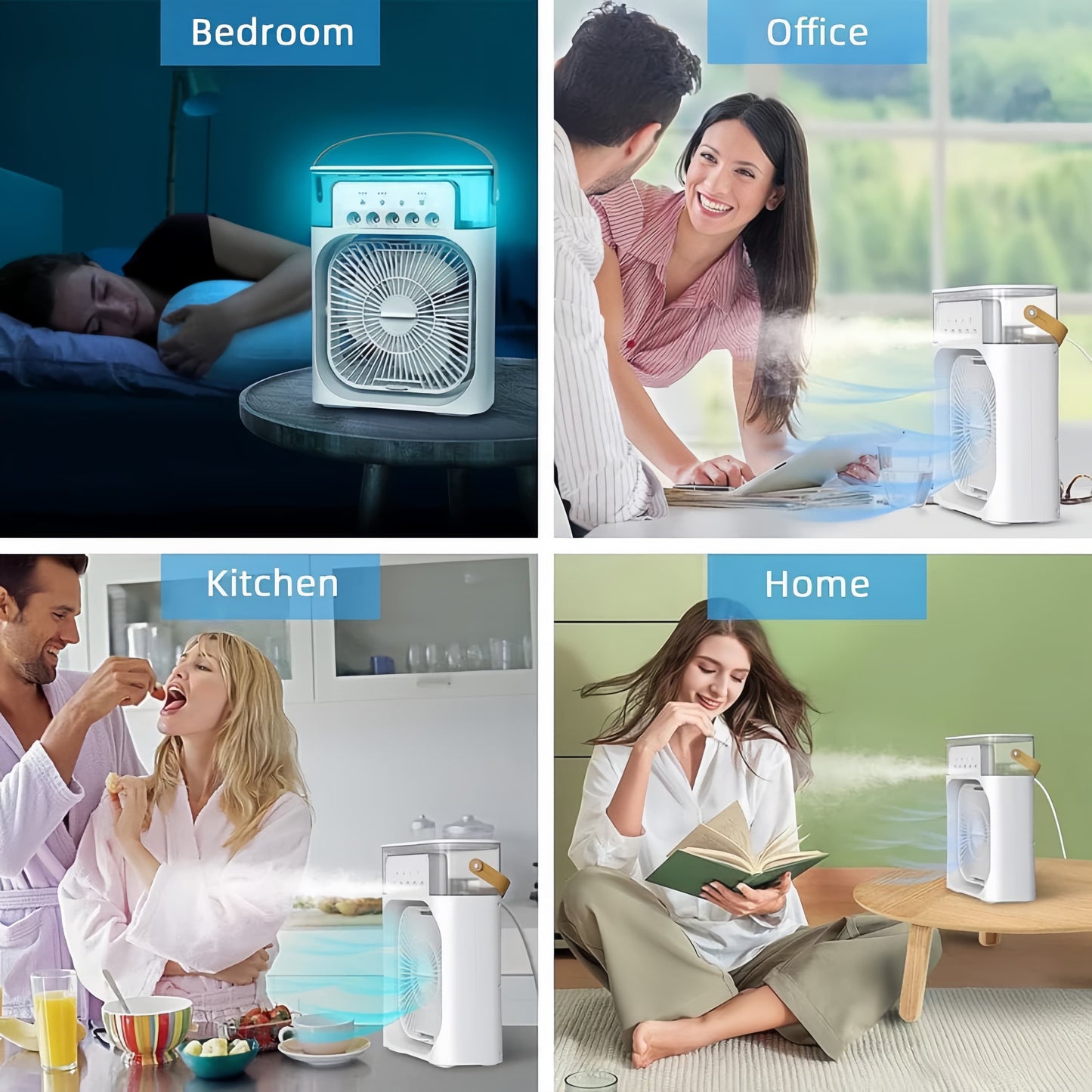 Portable Air Cooler Fan with Humidifier & USB Charging